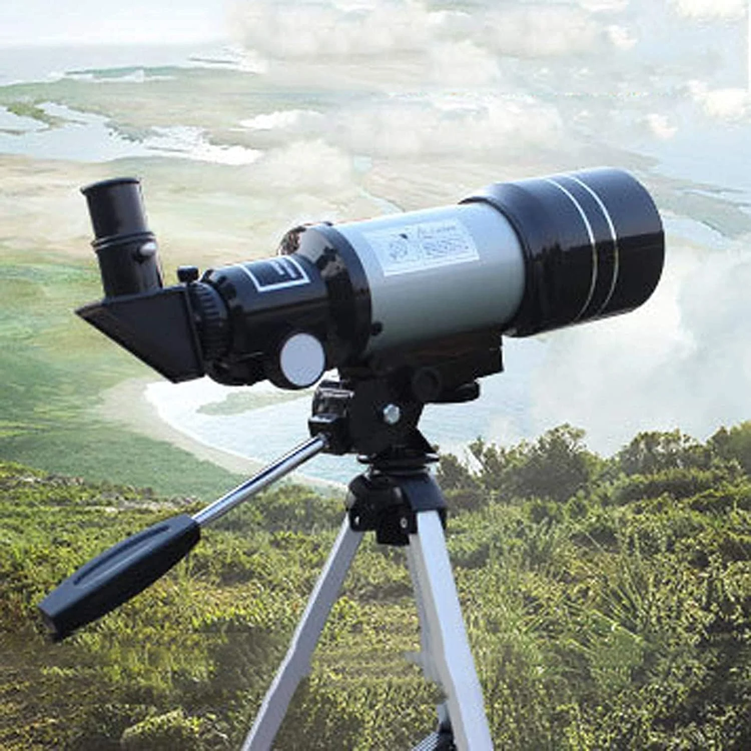 تلسکوپ کودکان و بزرگسالان برای نجوم، تلسکوپ شکستنی 70 میلی‌متری با سه‌پایه و یابنده، ضدآب با نور کم، برای مشاهده ماه و مناظر