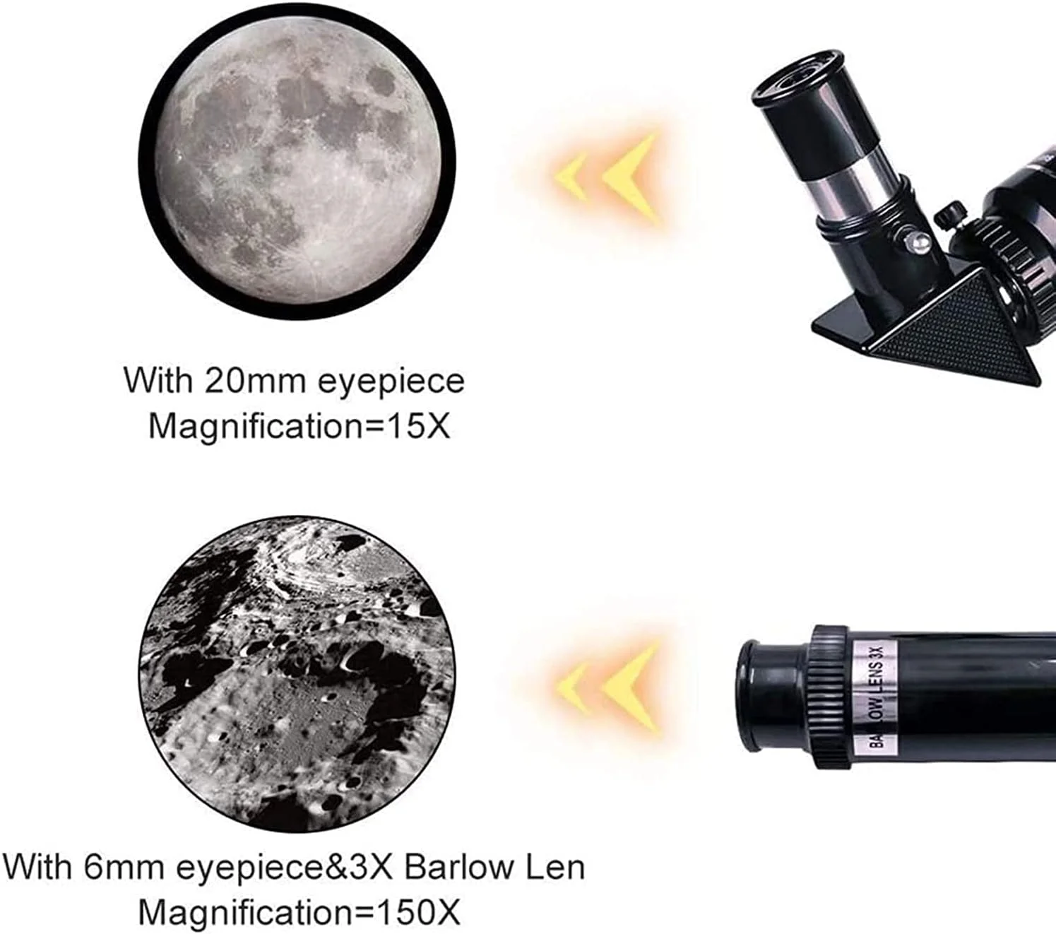 تلسکوپ کودکان و بزرگسالان، تلسکوپ شکستنی مسافرتی 70 میلی‌متری برای مبتدیان نجوم، آداپتور تلفن هوشمند، کنترل شاتر دوربین، فیلتر ماه برای منظره طبیعی