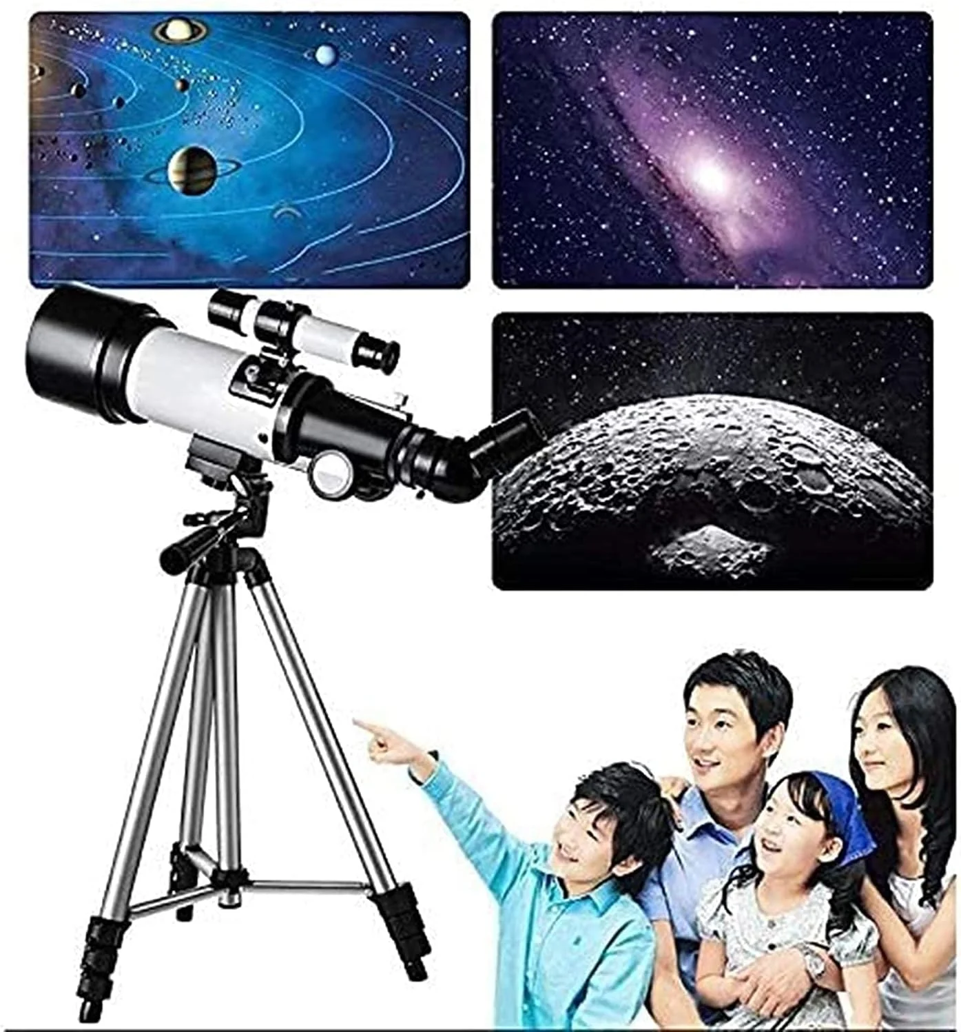 تلسکوپ کودکان، تلسکوپ شکستنی نجومی با پایه قابل تنظیم و کوله پشتی، ایده آل برای کودکان و نوجوانان
