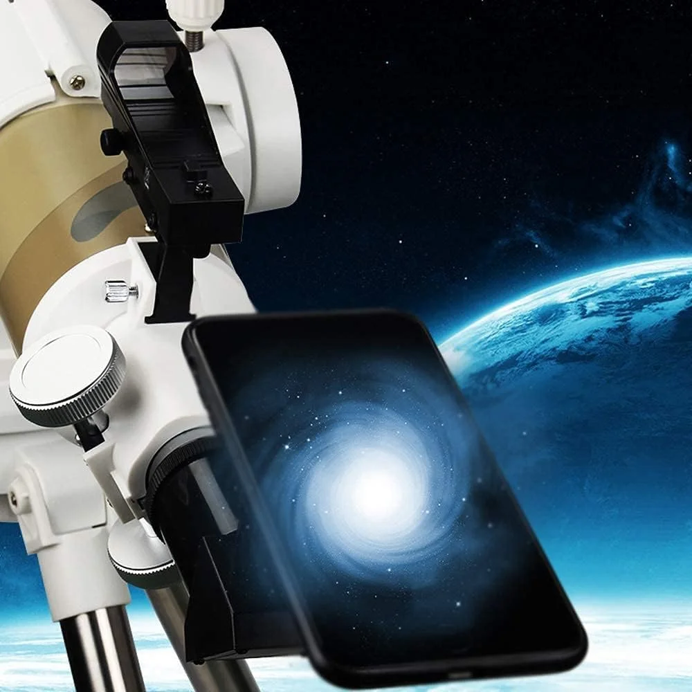 تلسکوپ کودکان مبتدی، لوازم جانبی تلسکوپ با براکت تلفن و پایه قابل تنظیم AZ تلسکوپ انکساری نجومی، همراه خوب برای دیدن ماه و سیاره