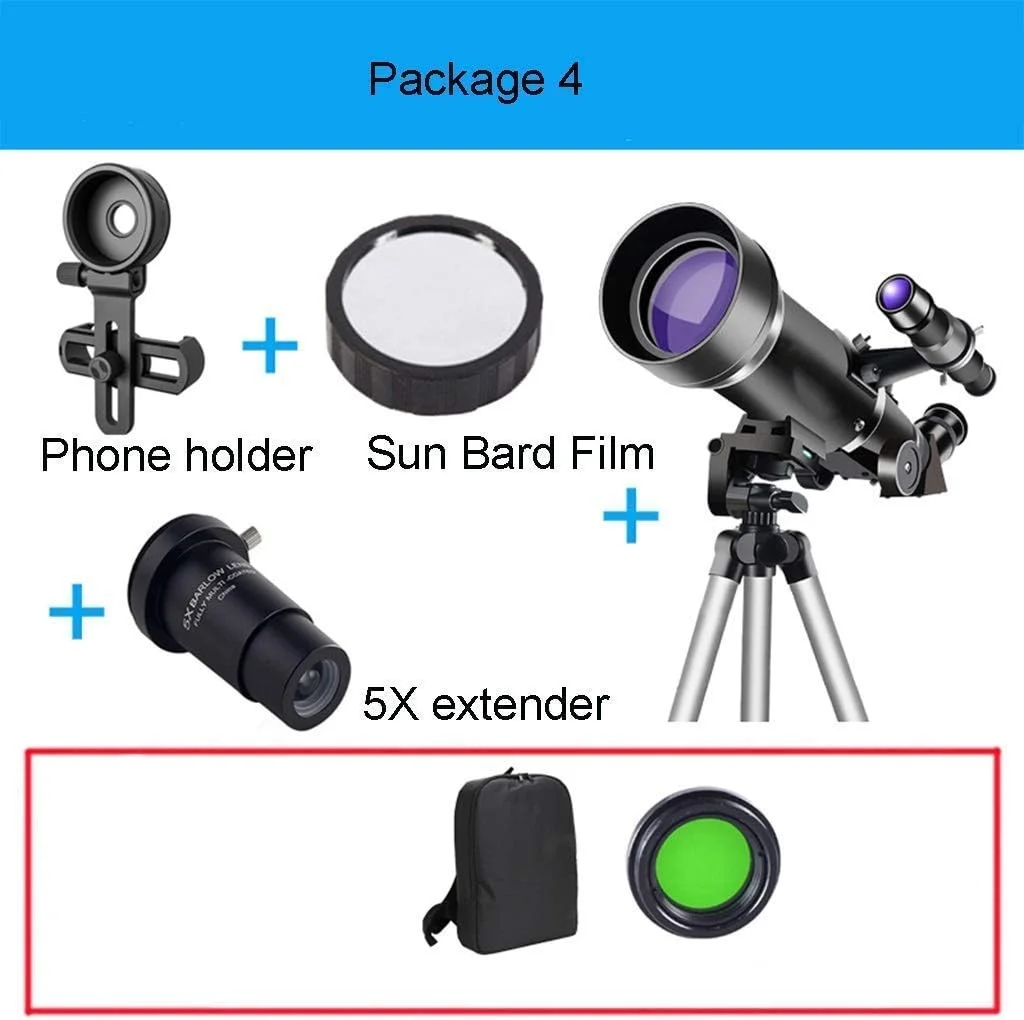 تلسکوپ نجومی کودکان، تلسکوپ ورودی، دهانه 70 میلیمتری، تلسکوپ شکستنی نجومی با پایه AZ 400 میلیمتری تلسکوپ نجومی کودکان، تلسکوپ ورودی، دهانه 70 میلیمتری، تلسکوپ شکستنی نجومی با پایه AZ 400 میلیمتری