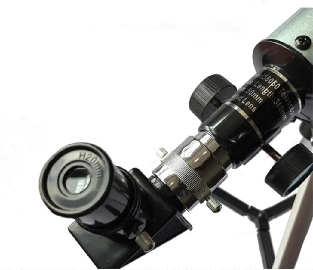 تلسکوپ کودکان و مبتدیان بزرگسال، طول کانونی 360 میلی‌متر، بزرگنمایی 90 برابر، تلسکوپ انکساری مسافرتی، با پایه قابل تنظیم