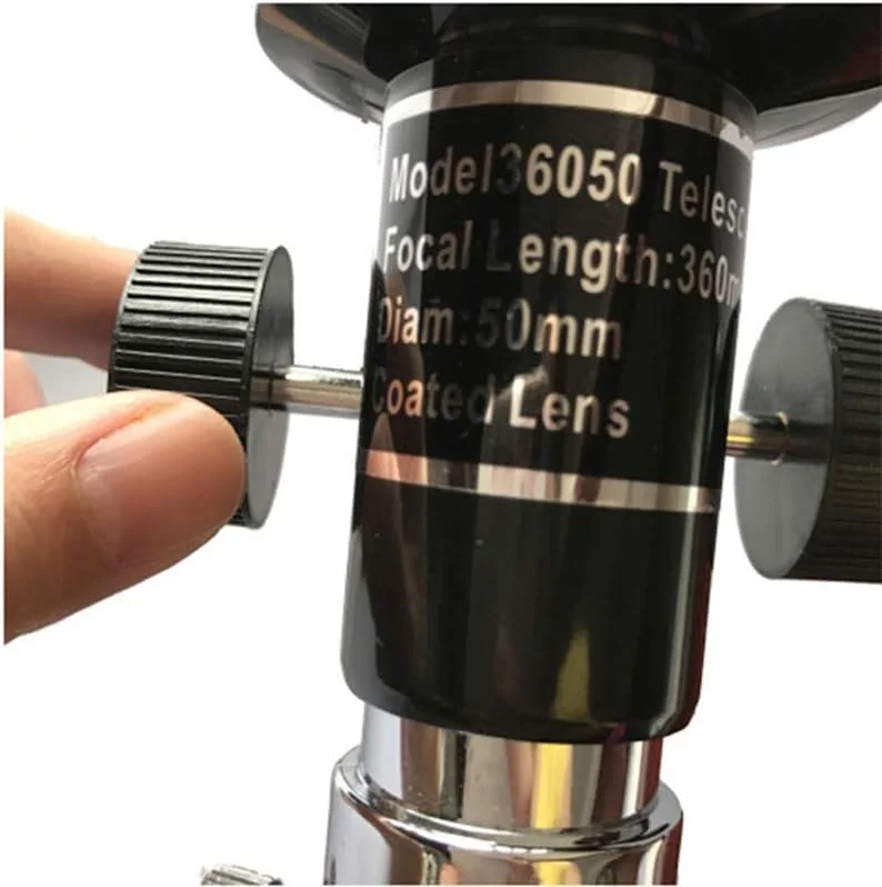 تلسکوپ کودکان و مبتدیان بزرگسال، طول کانونی 360 میلی‌متر، بزرگنمایی 90 برابر، تلسکوپ انکساری مسافرتی، با پایه قابل تنظیم