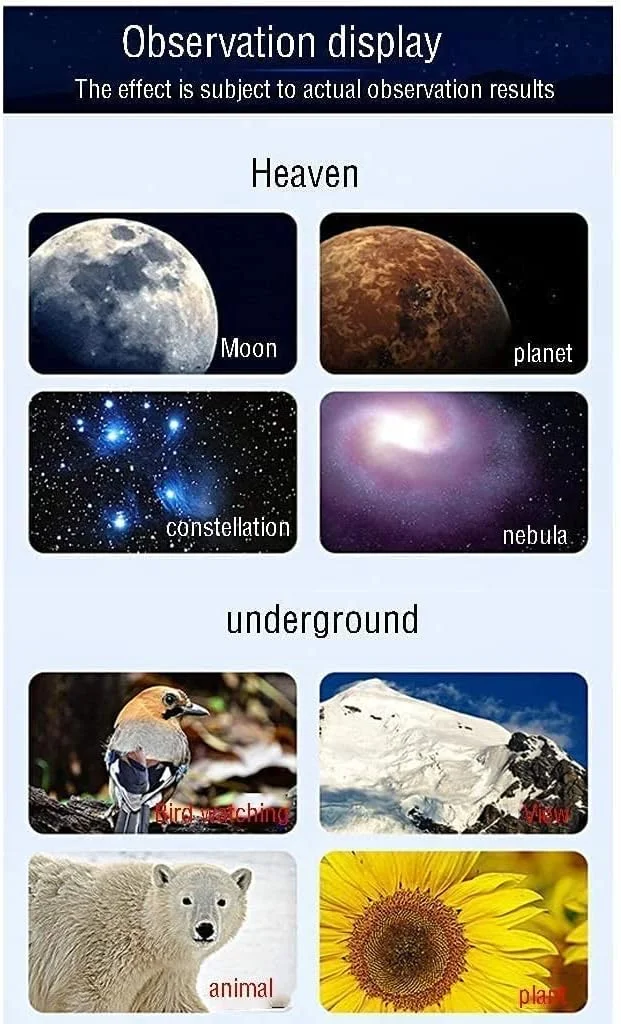 تلسکوپ نجومی برای کودکان، بزرگسالان و مبتدیان، تلسکوپ شکستنی، تلسکوپ مسافرتی قابل حمل با پایه قابل تنظیم و نگهدارنده تلفن هوشمند، دارای کیف حمل