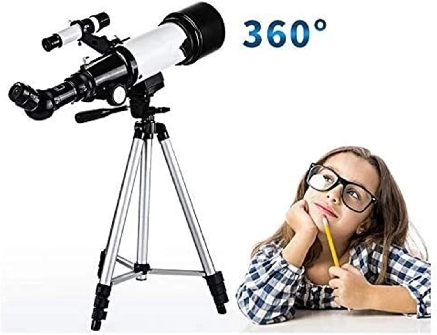 تلسکوپ منوچشمی نجومی تمکین، تلسکوپ شکستنی حرفه ای برای رصد ستارگان برای کودکان و مبتدیان، با سه پایه فوق العاده سبک