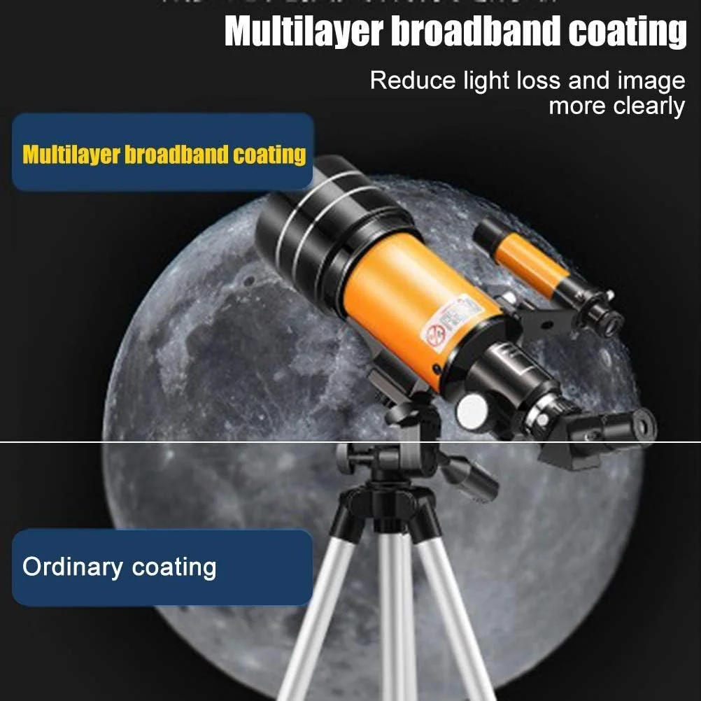 تلسکوپ شکستنی نجومی حرفه ای با قدرت و وضوح بالا برای مبتدیان، کودکان و بزرگسالان تلسکوپ شکستنی نجومی حرفه ای با قدرت و وضوح بالا برای مبتدیان، کودکان و بزرگسالان