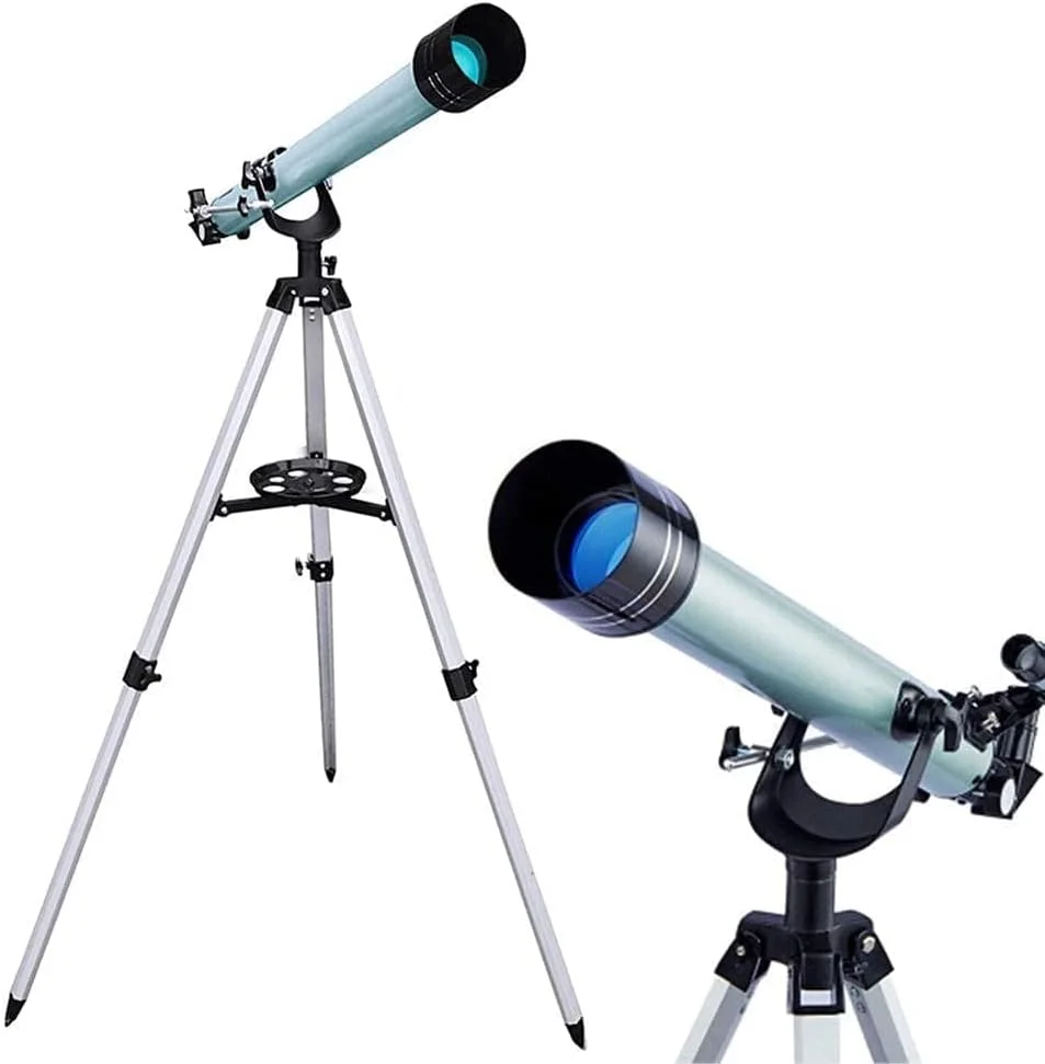 تلسکوپ نجومی قابل حمل، تلسکوپ انکساری برای کودکان و مبتدیان نجوم با پایه سبک، نگهدارنده تلفن و کیف حمل، ایده آل برای هدایای آموزشی