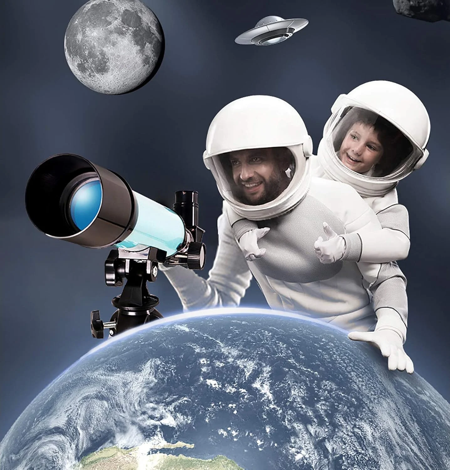 تلسکوپ نجومی، تلسکوپ انکساری 50 میلی‌متری حرفه‌ای برای مبتدیان، تلسکوپ با فاصله کانونی 360 میلی‌متری برای کودکان