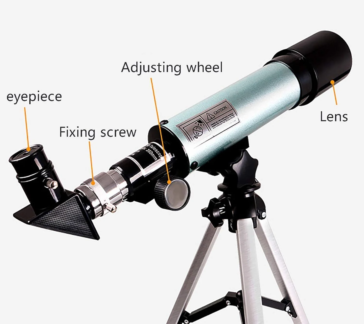 تلسکوپ نجومی، تلسکوپ انکساری 50 میلی‌متری حرفه‌ای برای مبتدیان، تلسکوپ با فاصله کانونی 360 میلی‌متری برای کودکان