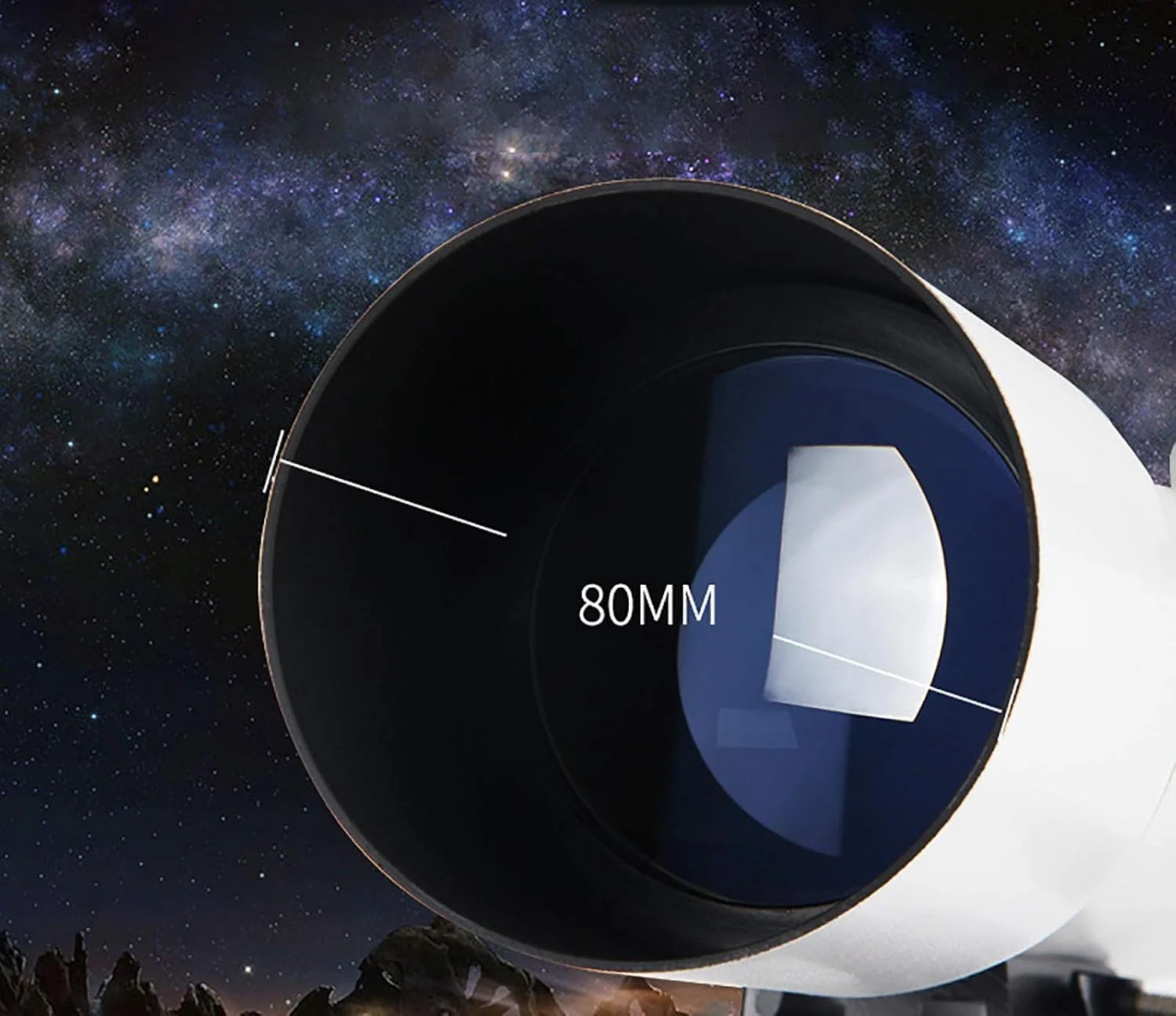 تلسکوپ نجومی حرفه ای برای افراد مبتدی، تلسکوپ انکساری نجومی 80 میلی متری، با سه پایه قابل تنظیم، چشمی 10mm/25mm