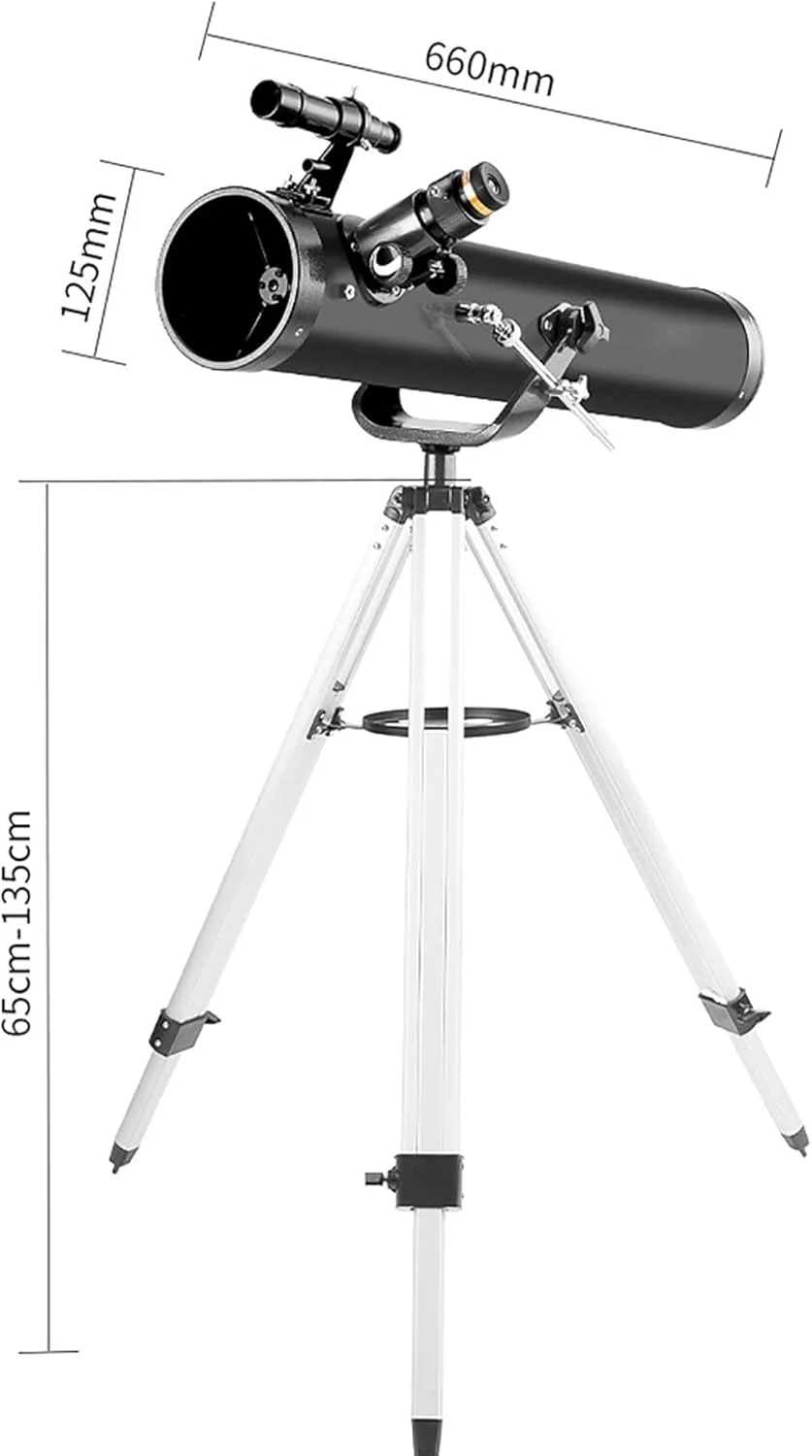 تلسکوپ نجومی، تلسکوپ برای کودکان مبتدی، تلسکوپ شکستنی حرفه ای 125 میلی متری، تلسکوپ با فاصله کانونی 700 میلی متر، با پایه قابل تنظیم