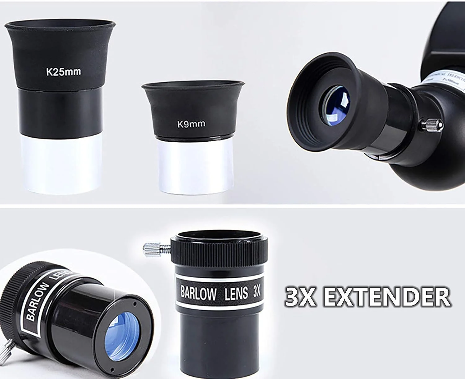 تلسکوپ نجومی، تلسکوپ کودکان، تلسکوپ شکستنی نجومی 80 میلی‌متری، با سه‌پایه قابل تنظیم، چشمی K25/K9mm