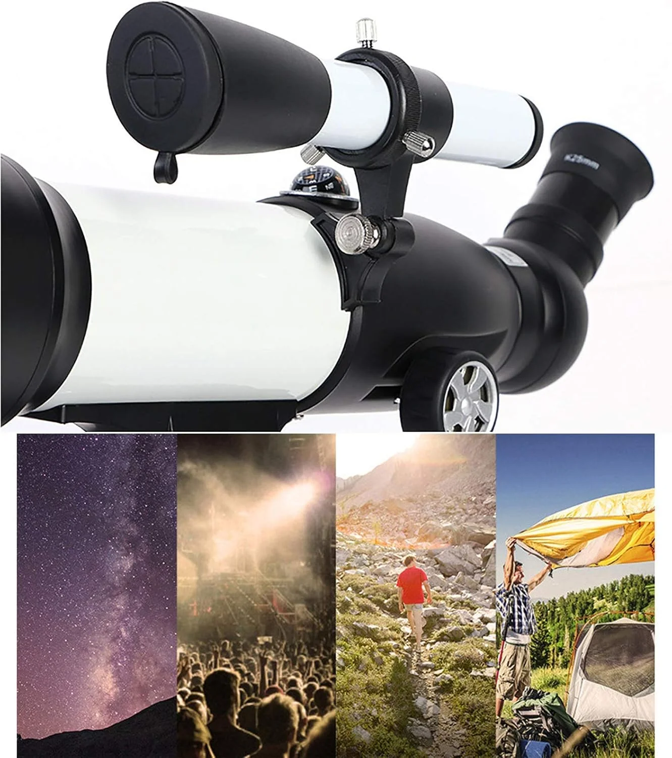 تلسکوپ نجومی برای کودکان و مبتدیان، تلسکوپ شکستنی نجومی 50 میلی‌متری، Okular K25 / k9 میلی‌متری، با کیف قابل حمل برای بزرگسالان
