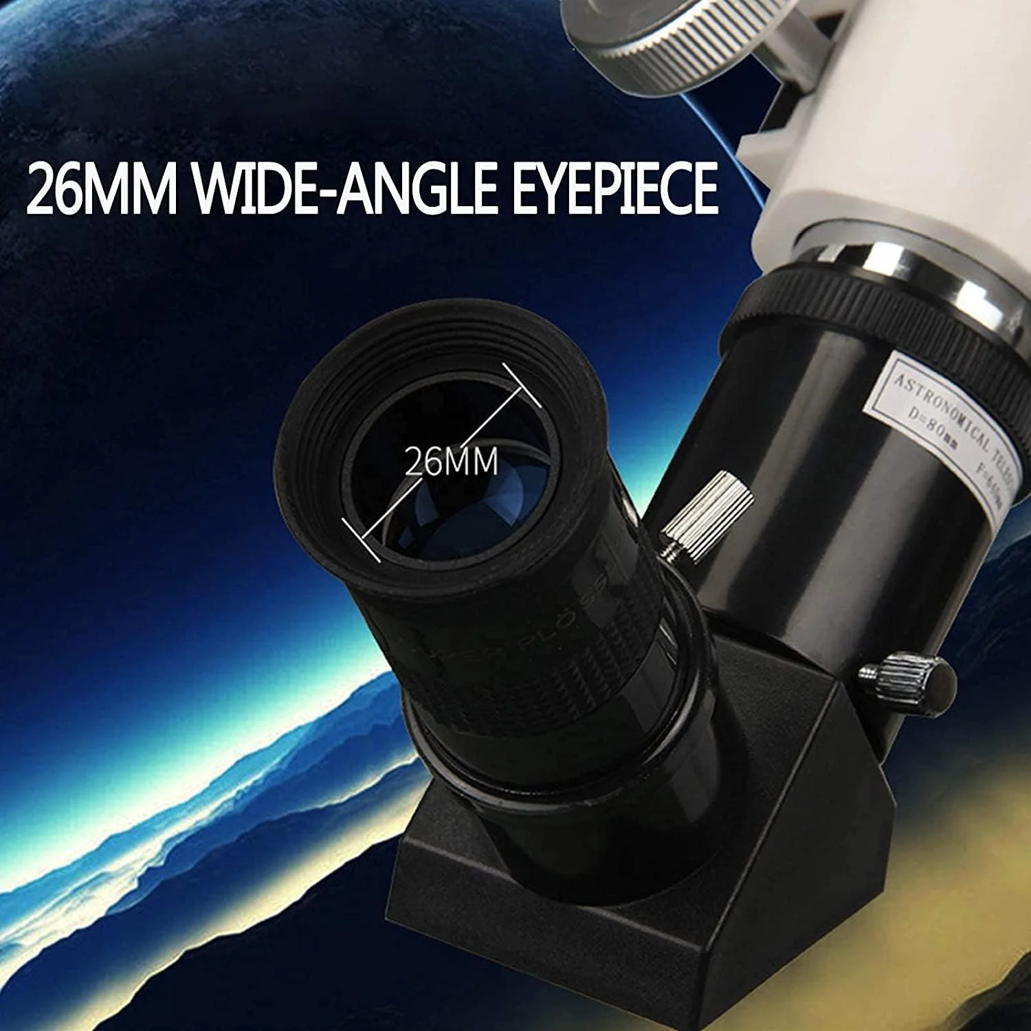 تلسکوپ نجومی، تلسکوپ حرفه ای 640/80 میلی متری، شکست نور رومیزی جینگوی، با پایه + منظره یاب الکترونیکی + آداپتور تلفن هوشمند