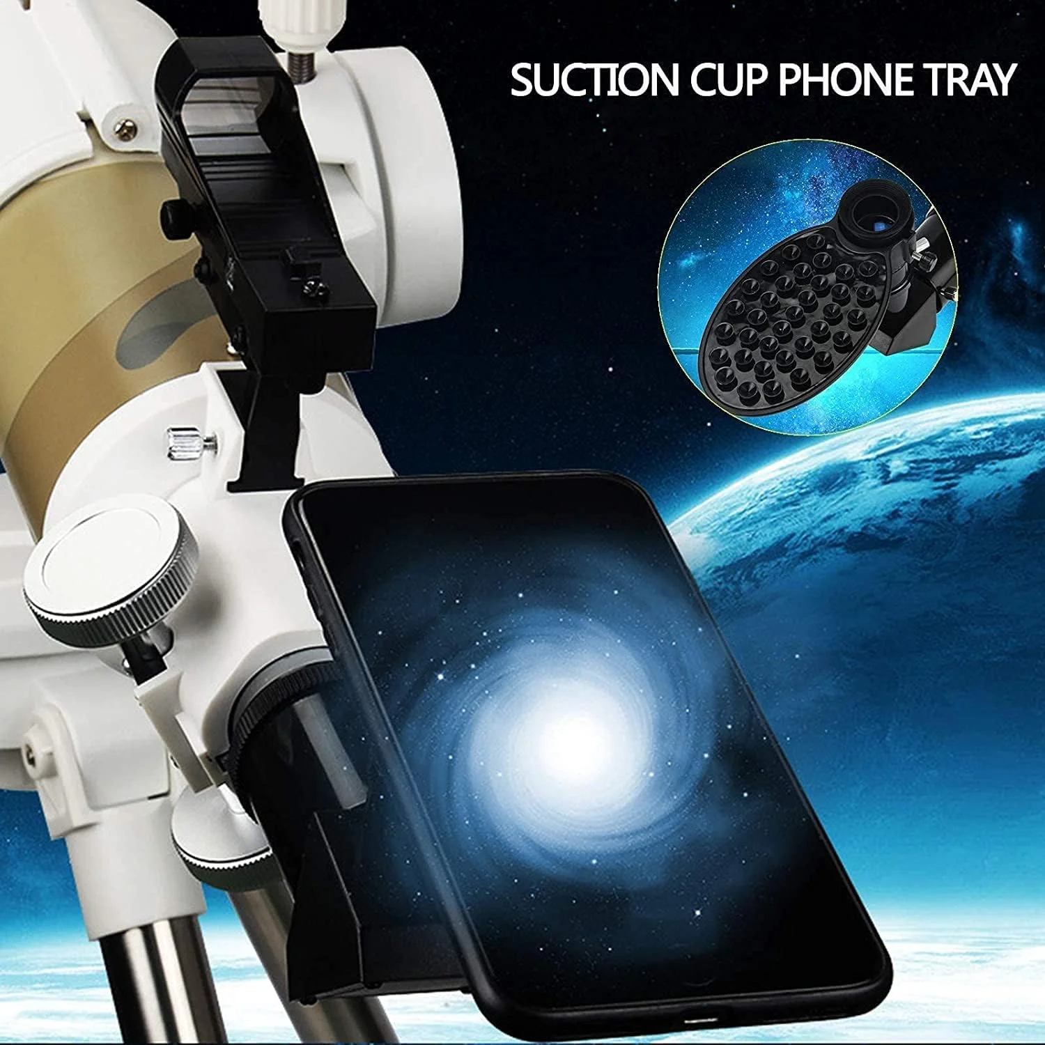 تلسکوپ نجومی، تلسکوپ حرفه ای 640/80 میلی متری، شکست نور رومیزی جینگوی، با پایه + منظره یاب الکترونیکی + آداپتور تلفن هوشمند