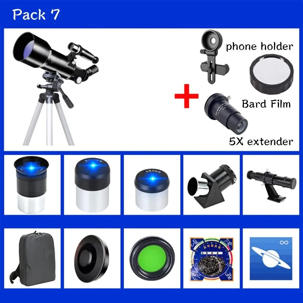 تلسکوپ نجومی با کاربری آسان و کیفیت فوق العاده HD، تلسکوپ مناسب برای مبتدیان نجوم، تلسکوپ انکساری نجومی با کوله پشتی، 50-1