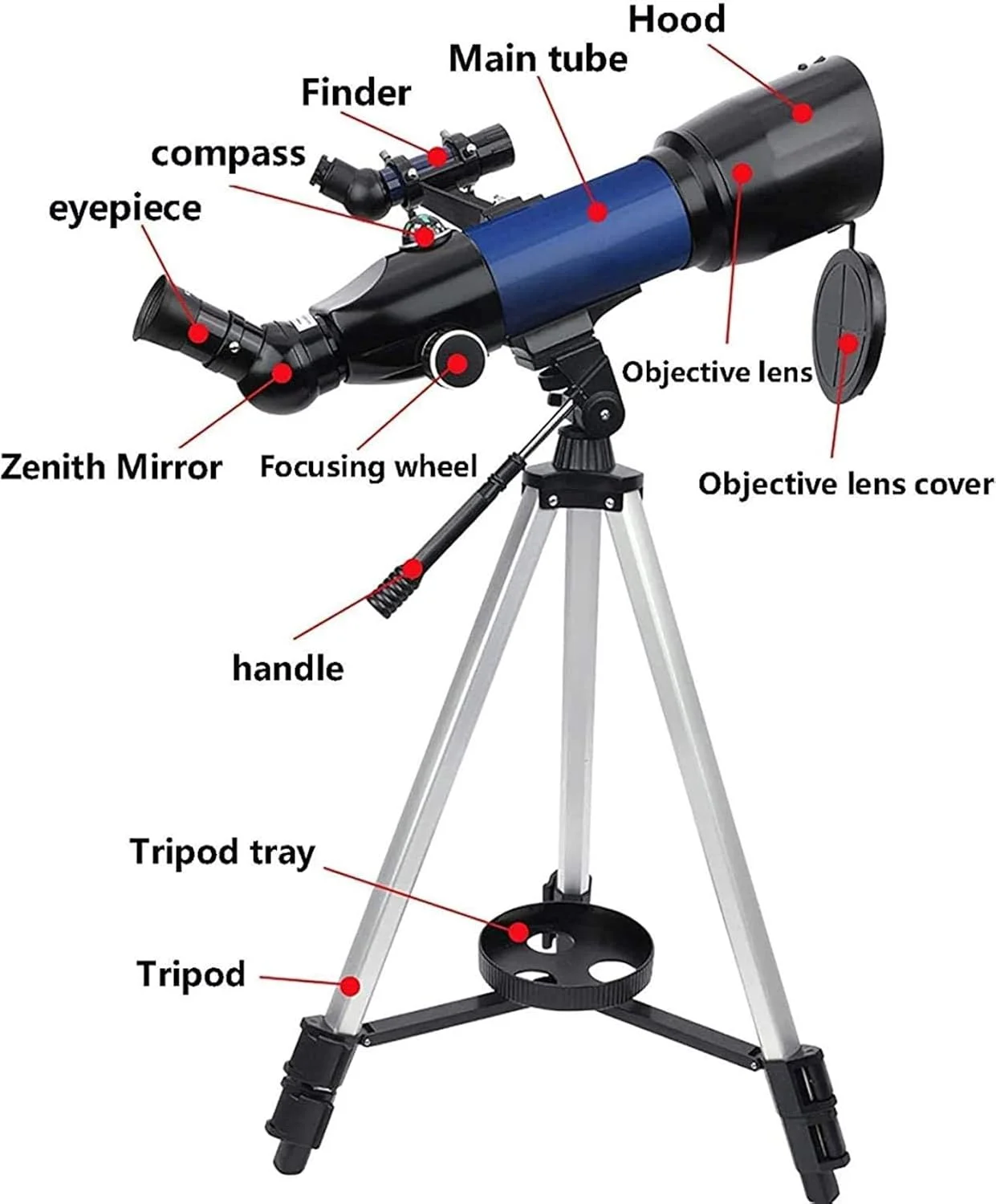تلسکوپ نجومی مناسب Ultra HD، تلسکوپ نجومی مناسب، تلسکوپ انکساری 70 میلی‌متری مناسب برای مبتدیان، تلسکوپ انکساری حرفه‌ای مناسب