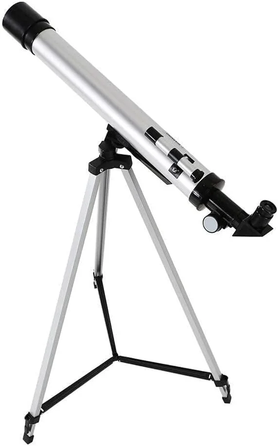 تلسکوپ نجومی انکساری مناسب 50 میلی‌متری برای مبتدیان به همراه سه پایه برای فضای باز