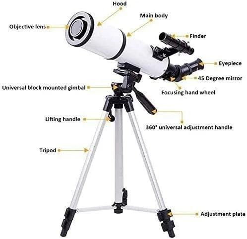 تلسکوپ نجومی، تلسکوپ مسافرتی قابل حمل و مناسب با سه پایه، تلسکوپ انکساری نجومی با دیافراگم 70 میلی‌متری