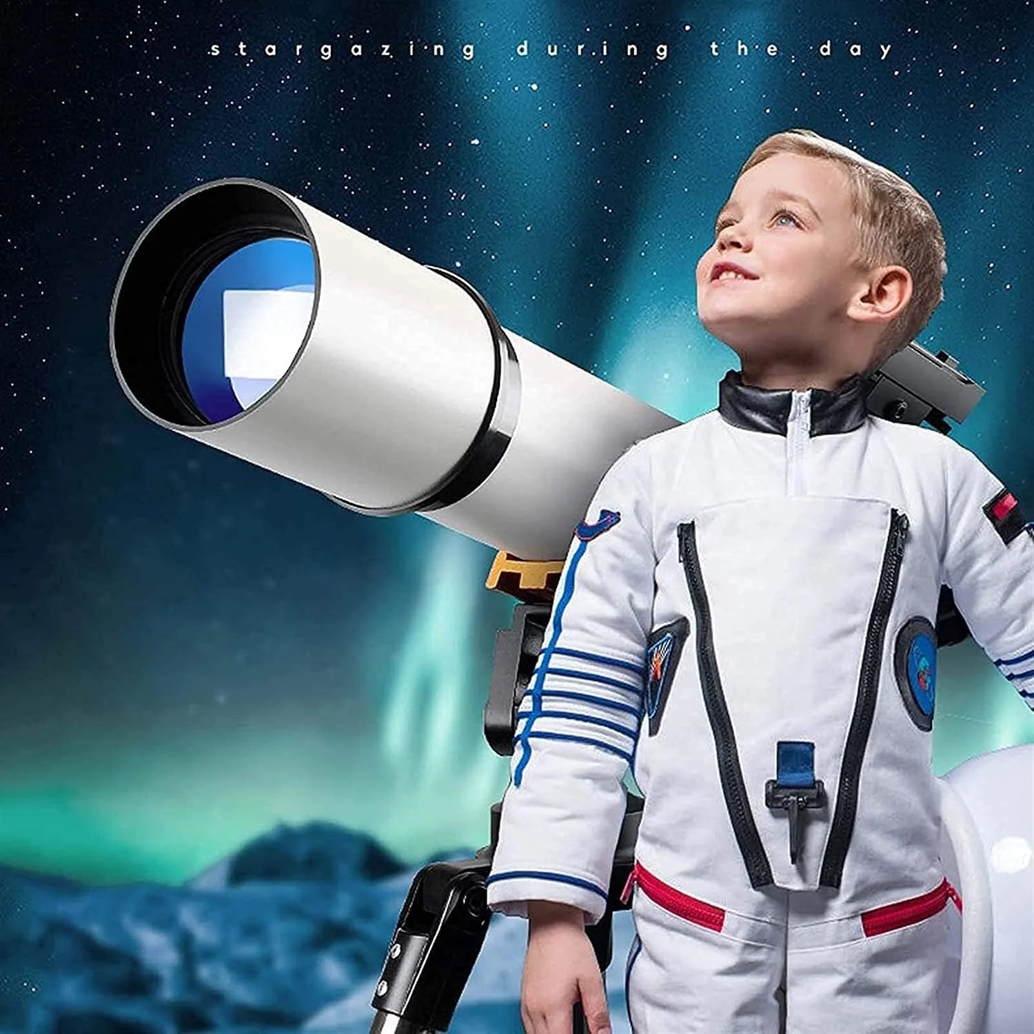 تلسکوپ با دیافراگم 70 میلی‌متری برای بزرگسالان، تلسکوپ شکستی، تلسکوپ مسافرتی با کیف حمل، آداپتور تلفن و کنترل از راه دور بی‌سیم