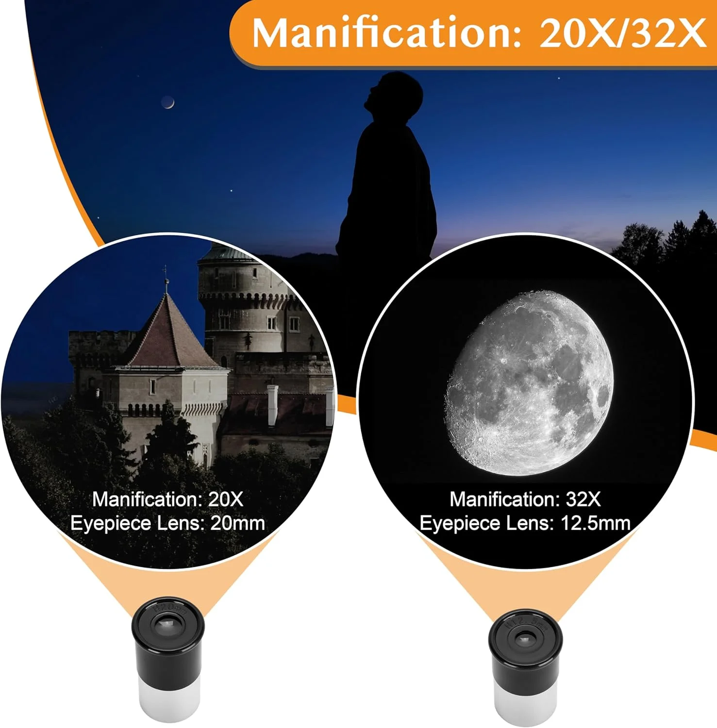 تلسکوپ کودکان AOMEKIE با سه پایه، منظره یاب و قطب نما به عنوان هدیه، تلسکوپ انکساری برای هدایای کریسمس