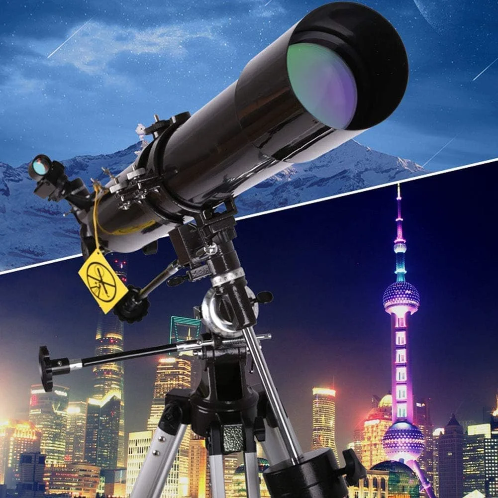 تلسکوپ نجومی برای مبتدیان - تلسکوپ نجومی 20X / 30X / 40X با سه پایه قابل تنظیم 60 میلی متری HD شکستی برای نجوم، آموزش علمی اولیه، دو برابر راحتی