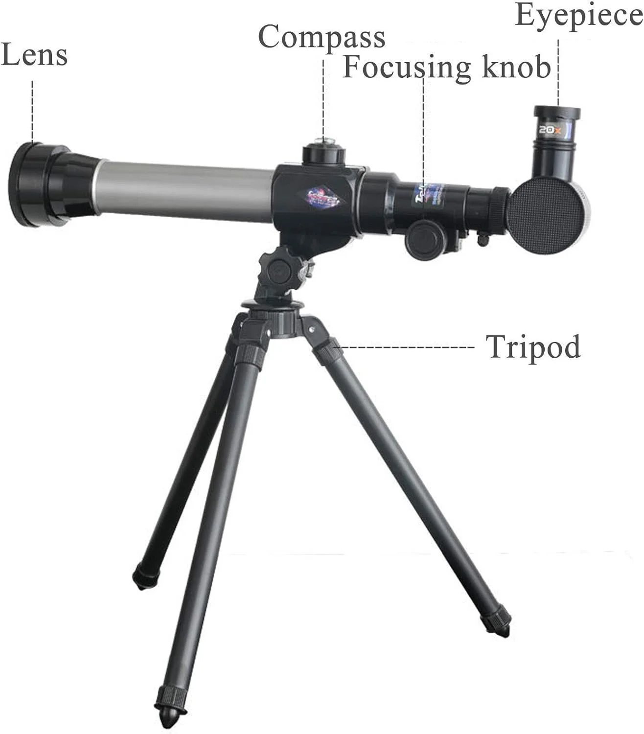 تلسکوپ نجومی برای مبتدیان - تلسکوپ نجومی 20X / 30X / 40X با سه پایه قابل تنظیم 60 میلی متری HD انکساری برای نجوم، آموزش علمی زودهنگام، دو برابر راحتی تلسکوپ نجومی برای مبتدیان - تلسکوپ نجومی 20X / 30X / 40X با سه پایه قابل تنظیم 60 میلی متری HD انکساری برای نجوم، آموزش علمی زودهنگام، دو برابر راحتی