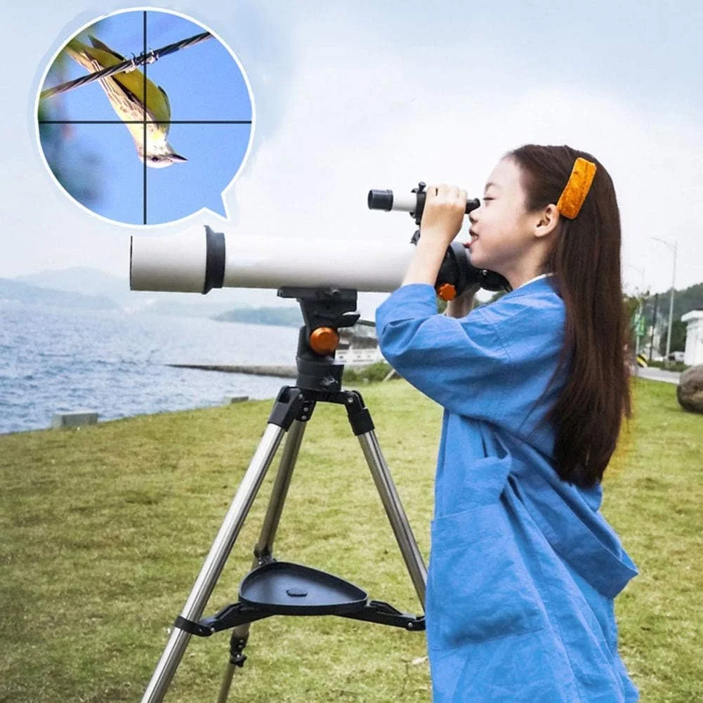 تلسکوپ نجومی برای مبتدیان - تلسکوپ نجومی 20X / 30X / 40X با سه پایه قابل تنظیم 60 میلی متری HD شکستی برای آموزش علوم اولیه، دو برابر راحتی