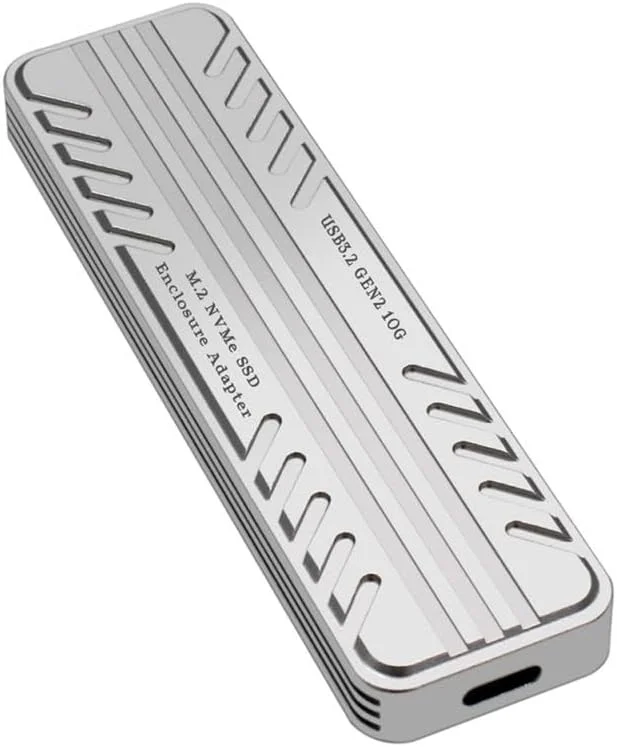 محفظه اکسترنال درایو حالت جامد آلومینیومی M.2 NVMe 10Gbps Type-C & Type-A USB3.2 Gen2 SSD برای 2280/2260/2242/2230