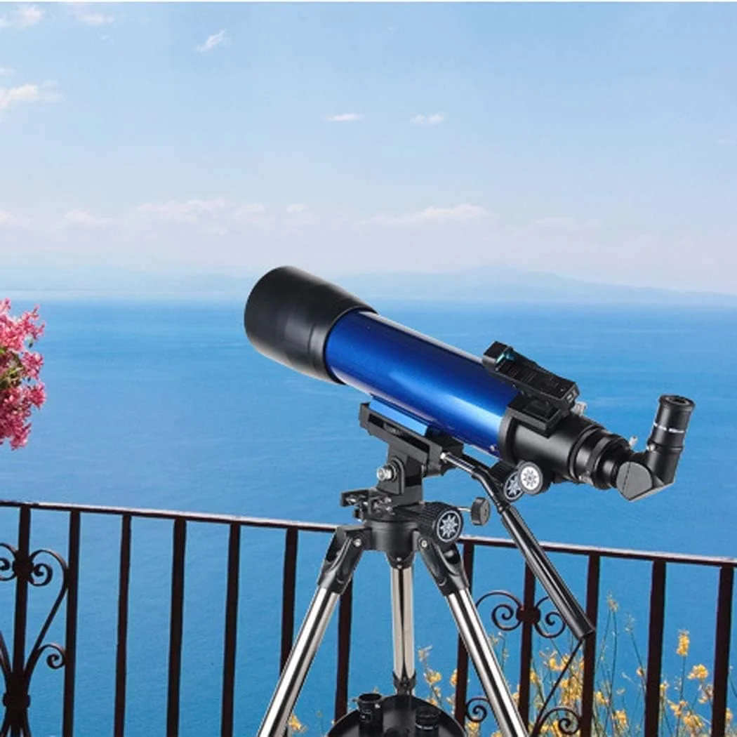 تلسکوپ مسافرتی انکساری، تلسکوپ نجومی انکساری 50AZ با سه پایه و کوله پشتی - اپتیک شیشه ای با پوشش کامل - برای تماشای ستارگان و پرندگان، دو برابر راحتی