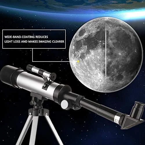 تلسکوپ تک چشمی نجومی قابل حمل و مناسب دخترانه، تلسکوپ شکستنی 360/50 میلی متری، تلسکوپ تک چشمی با لنز 90X به همراه سه پایه قابل تنظیم برای تماشای آسمان و ستارگان مناسب برای مبتدیان