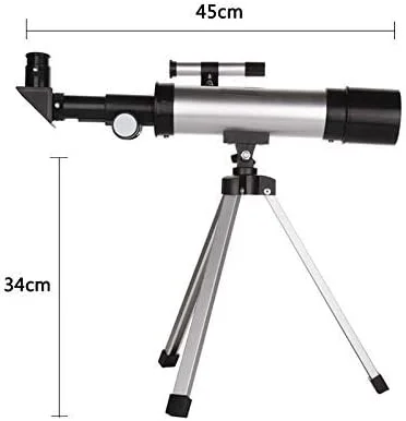 تلسکوپ تک چشمی نجومی قابل حمل و مناسب دخترانه، تلسکوپ شکستنی 360/50 میلی متری، تلسکوپ تک چشمی با لنز 90X به همراه سه پایه قابل تنظیم برای تماشای آسمان و ستارگان مناسب برای مبتدیان