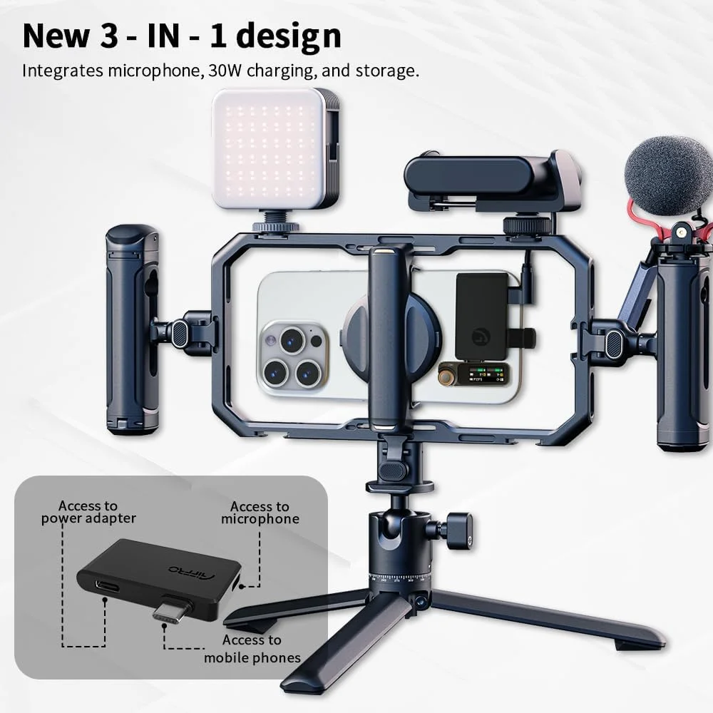 حافظه اس اس دی اکسترنال قابل حمل آیفرو P30، 3 در 1، سازگار با ProRes، پورت میکروفون Type-C، رابط PD، سرعت 1000 مگابایت بر ثانیه - طراحی شده برای متخصصان (2 ترابایت)