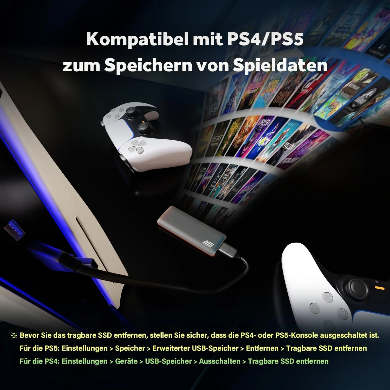 AGI 1TB ED198 M.2 PCIe SSD اکسترنال، کابل USB3.1 Gen2 Type-C به Type-C/Type-A، بدنه آلومینیومی. (سرعت خواندن/نوشتن تا 1024/939 مگابایت بر ثانیه) حافظه قابل حمل با سرعت انتقال فوق العاده