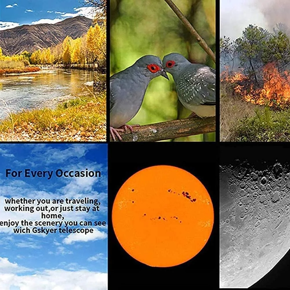 تلسکوپ شکستنی نجومی، تلسکوپ نجومی حرفه ای مناسب فضای باز با بزرگنمایی بالا 270X، طراحی شکست نوری تک چشمی به همراه پایه قابل حمل