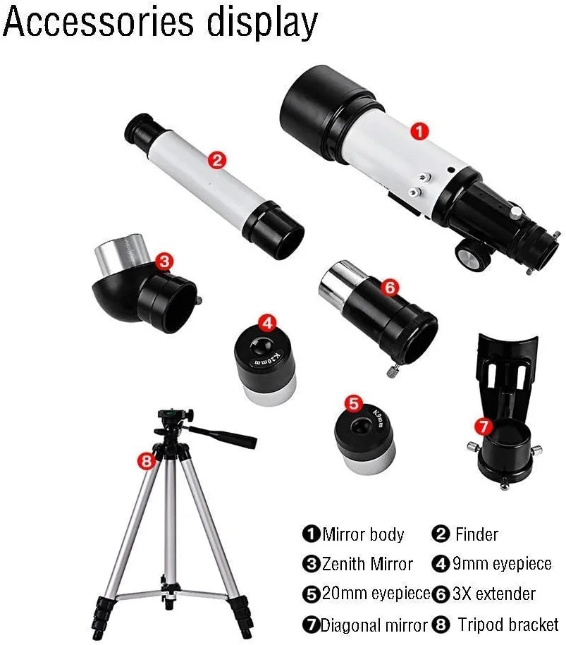 تلسکوپ مسافرتی 50-100 میلیمتری، تلسکوپ انکساری قابل حمل، تلسکوپ HD برای رصد ستارگان مناسب دانشجویان و بزرگسالان - تلسکوپ ایدهآل برای مبتدیان، به همراه کیف حمل و نگهدارنده تلفن هوشمند تلسکوپ مسافرتی 50-100 میلیمتری، تلسکوپ انکساری قابل حمل، تلسکوپ HD برای رصد ستارگان مناسب دانشجویان و بزرگسالان - تلسکوپ ایدهآل برای مبتدیان، به همراه کیف حمل و نگهدارنده تلفن هوشمند