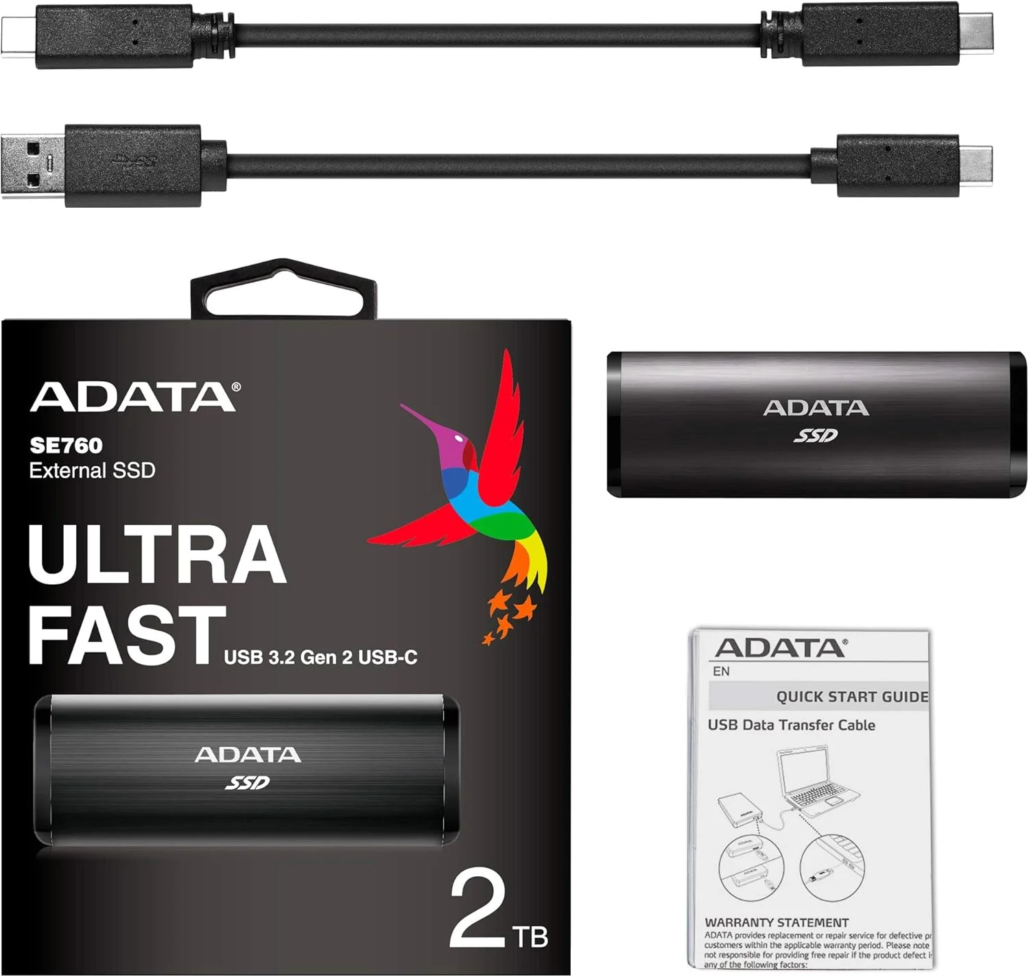 ADATA SE760 512 گیگابایت SSD مشکی USB-C 3.2 نسل 2 ADATA SE760 512 گیگابایت SSD مشکی USB-C 3.2 نسل 2