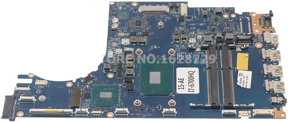 مادربرد لپ تاپ 15-AE 15T-AE 15T-AE100 مدل 829901-601 829901-001 ASW52 LA-C504P با پردازنده I7-6700HQ