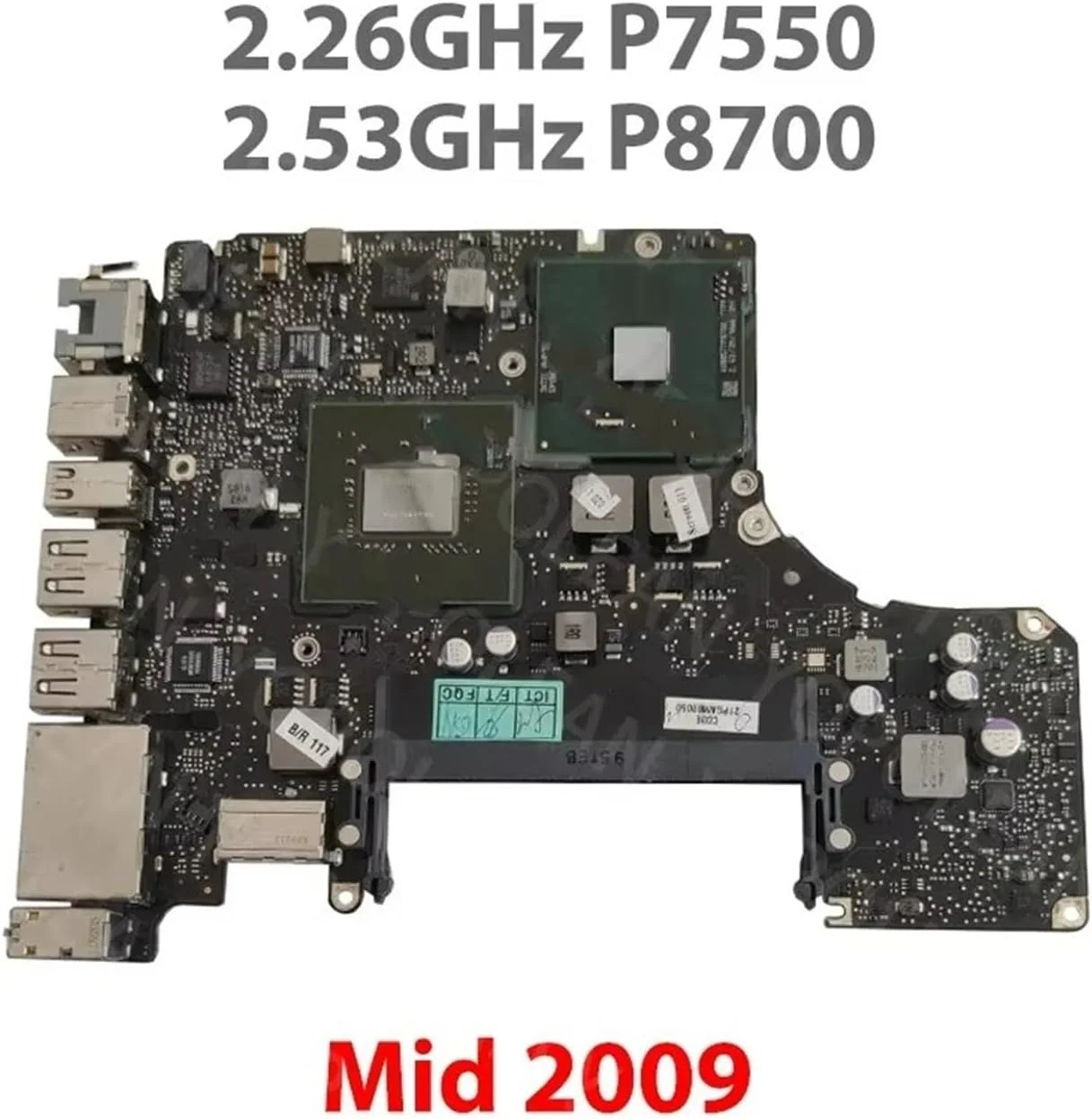 مادربرد پرو ۱۳ اینچی A1278، سازگار با مدل های ۲۰۰۸، ۲۰۰۹، ۲۰۱۰، ۲۰۱۱ و ۲۰۱۲ (820-3115-B) با پردازنده های i5 2.5GHz و i7 2.9GHz (مدل ۲۰۱۰ با پردازنده 2.66GHz P8800، مدل ۲۰۰۹ با پردازنده 2.53GHz P8700)