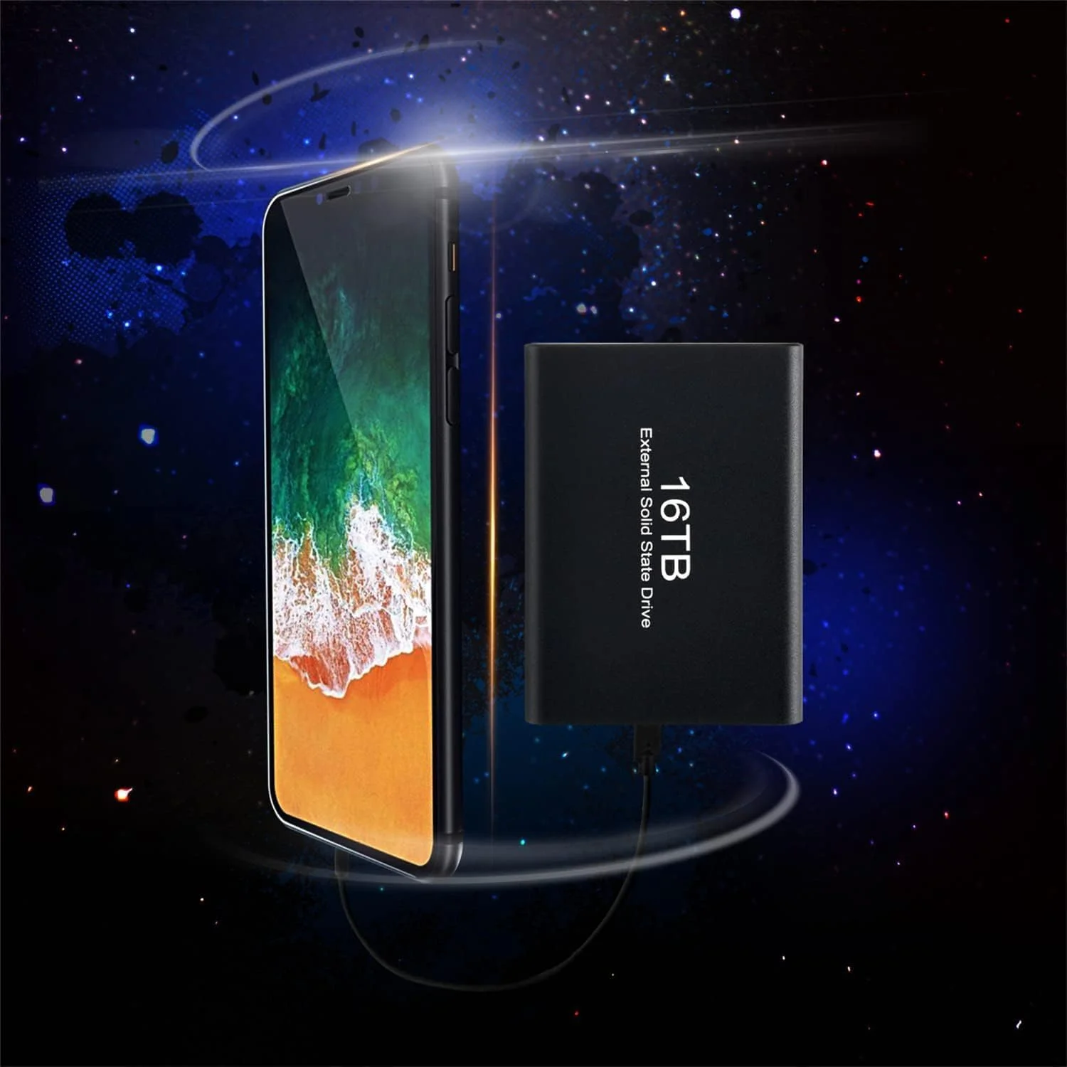 هارد اکسترنال SSD قابل حمل 16 ترابایتی – درایو حالت جامد پرسرعت USB 3.1 با کابل USB-C به A – راه حل ذخیره سازی قابل اعتماد برای رایانه های شخصی و لپ تاپ های ویندوزی – ایده آل برای پشتیبان گیری، فایل ها و رسانه