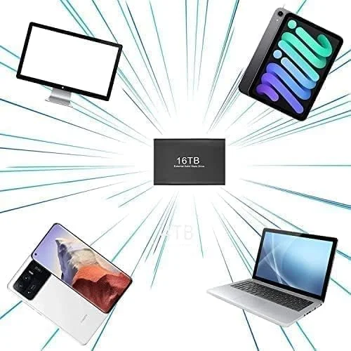 حافظه اس اس دی اکسترنال قابل حمل 16 ترابایتی – درایو حالت جامد USB 3.1 با ظرفیت فوق العاده بالا به همراه کابل USB-C به A – ذخیره سازی سریع و قابل اعتماد برای کامپیوترها و لپ تاپ های ویندوزی – ایده آل برای پشتیبان گیری، رسانه و بازی
