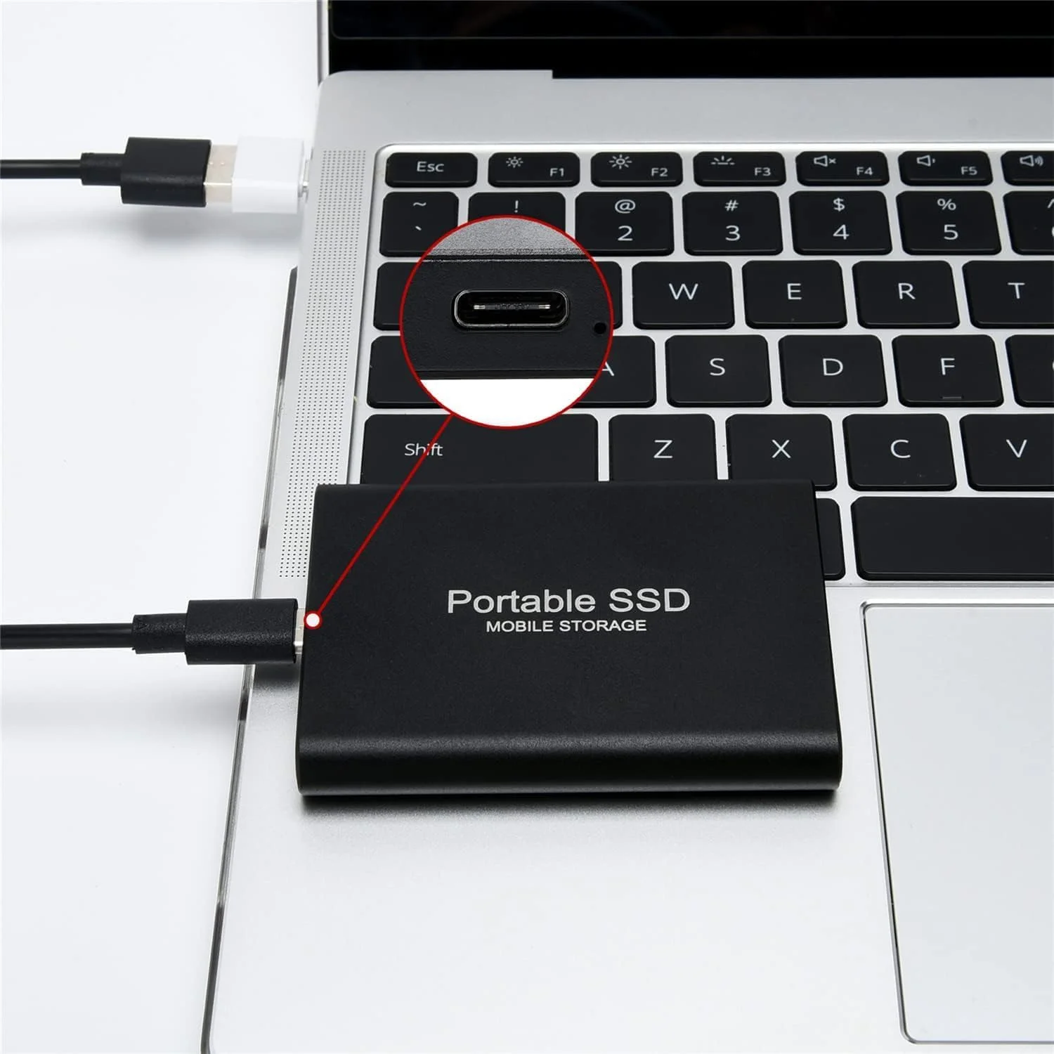 حافظه اس اس دی اکسترنال قابل حمل 16 ترابایتی – درایو حالت جامد USB 3.1 با ظرفیت فوق العاده بالا به همراه کابل USB-C به A – ذخیره سازی سریع و قابل اعتماد برای کامپیوترها و لپ تاپ های ویندوزی – ایده آل برای پشتیبان گیری، رسانه و بازی