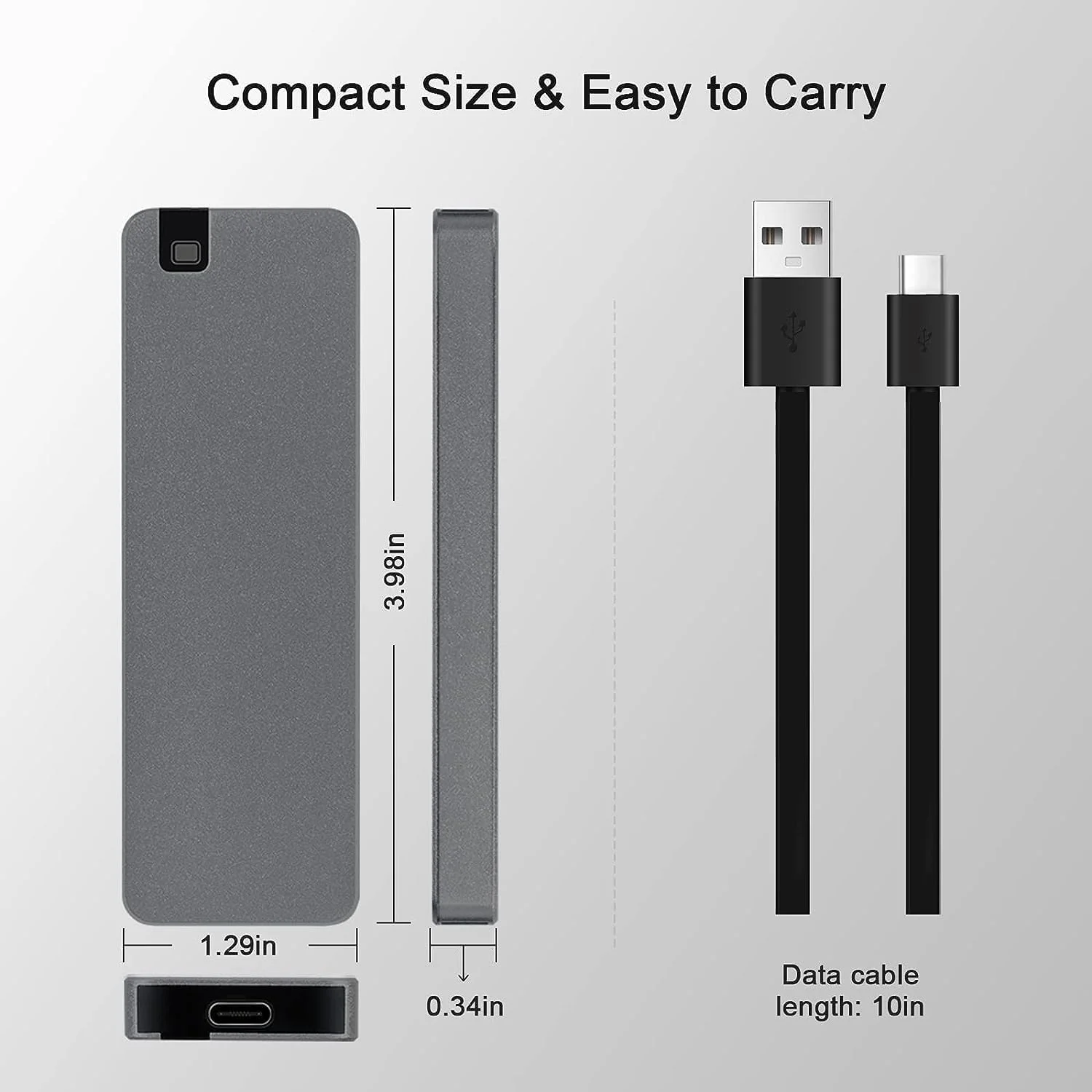 هارد اکسترنال SSD 2 ترابایتی 5 ستاره USB 3.2 Gen 1 - SSD قابل حمل فوق العاده تا 500 مگابایت بر ثانیه، 2 ترابایت حافظه حالت جامد قابل حمل اکسترنال برای کامپیوتر/لپ تاپ