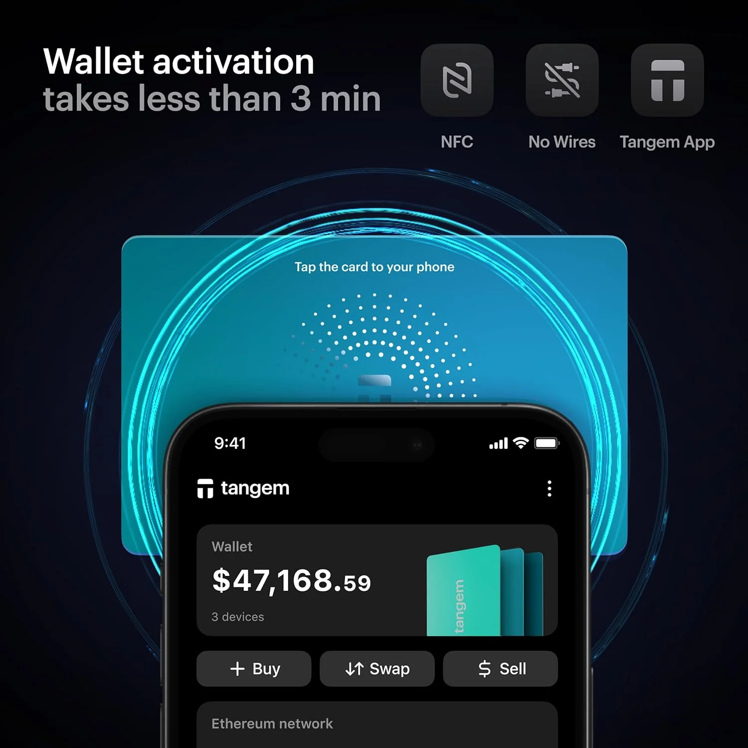 کیف پول TANGEM (دریای الکتریکی - 3 کارت) / دریای الکترا کیف پول TANGEM (دریای الکتریکی - 3 کارت) / دریای الکترا