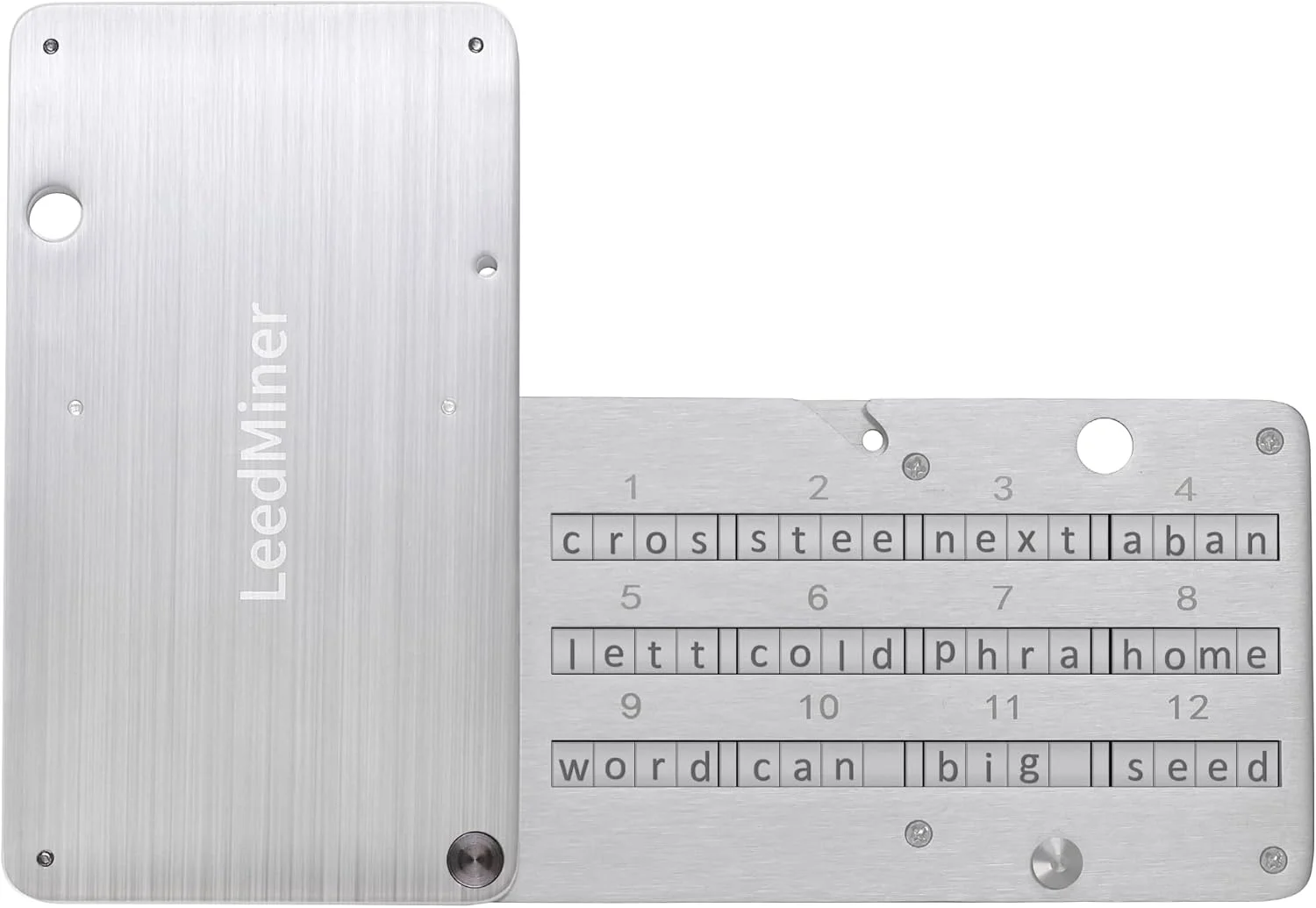 ذخیره عبارات بازیابی، پشتیبان گیری عبارات بازیابی رمزنگاری شده، 4 صفحه ای، 24 کلمه ای، صفحه فلزی عبارات بازیابی بیت کوین، سازگار با کیف پول های سخت افزاری BIP39، لجر، کیپ کی، ترزور