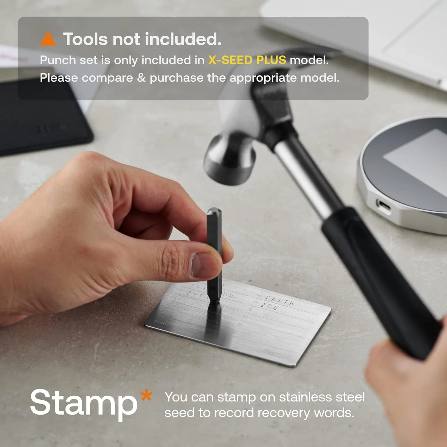 SecuX – XSEED - صفحه فولادی امن برای ذخیره عبارات بازیابی کیف پول ارز دیجیتال بیت کوین - سازگار با کیف پول‌های سخت‌افزاری لجر، ترزور و...