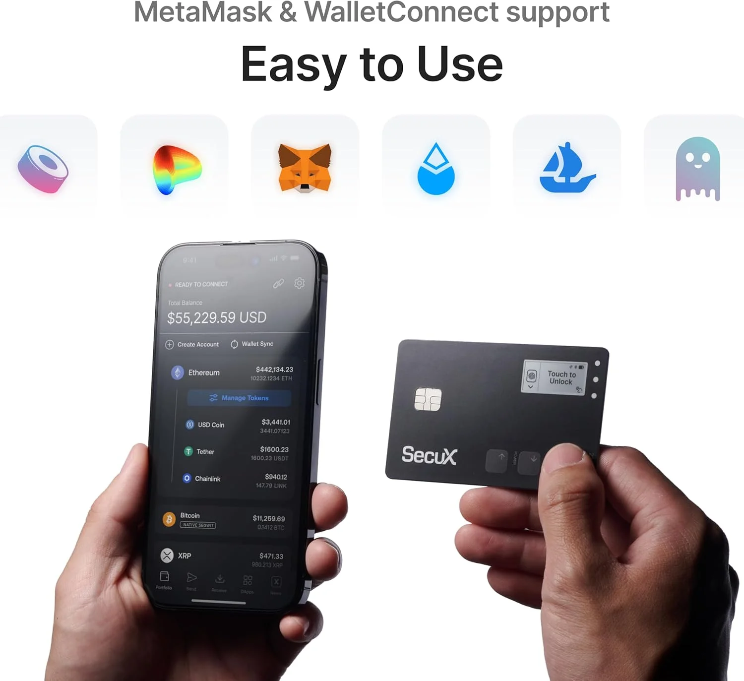 کیف پول سخت افزاری رمزنگاری SecuX Shield Bio - احراز هویت بیومتریک ایمن، کارت ذخیره سازی سرد برای NFT، بیت کوین، اتریوم، کاردانو، ERC20، BEP20 و موارد دیگر