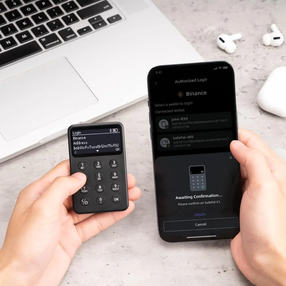 کیف پول سخت افزاری ارز دیجیتال سیف پال X1، متن باز با بلوتوث، ذخیره سرد برای بیت کوین، اتریوم، سولانا و توکن ها و NFT های بیشتر، کلید خصوصی امن، عبارت یادآور در کیف پول سرد