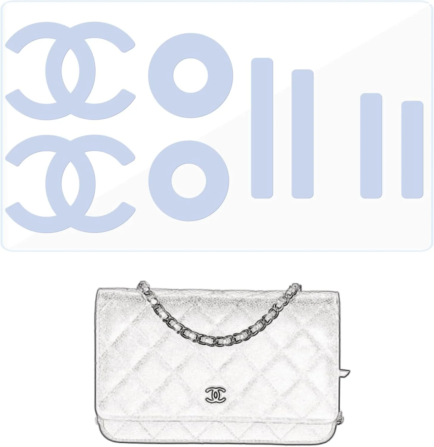 محافظ سخت افزاری کیف BagArmor، سازگار با کیف پول Chanel/استیکر سخت افزاری کیف WOC شفاف، ضد خش، شفاف (کیف پول CC WOC)