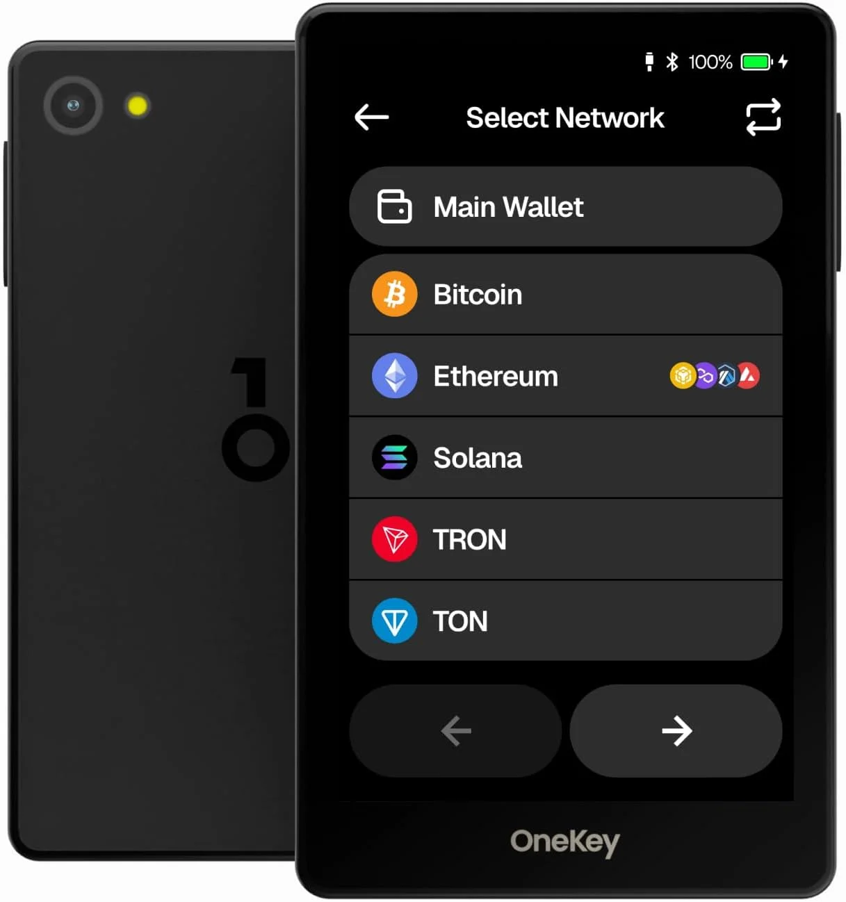 کیف پول سرد ارز دیجیتال OneKey Pro – کلیدهای آفلاین، 4× EAL6+ عناصر امن، صفحه لمسی 3.5 اینچی، باز کردن قفل با اثر انگشت، بلوتوث/USB-C، پشتیبانی از 10000+ سکه و NFT (مشکی)